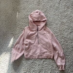 Lululemon pink scuba hooded half zip